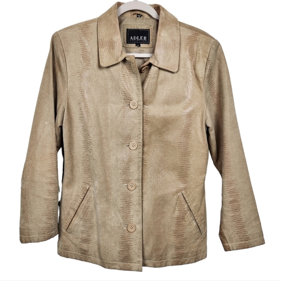 Vintage Adler Collection Leather Jacket Snakeskin Print Women's Size Medium - Picture 1 of 12